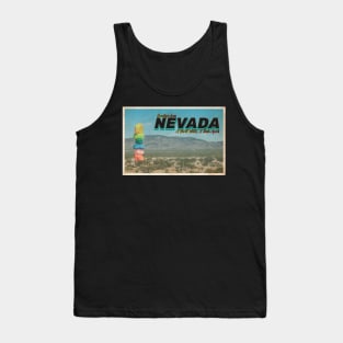 Greetings from Nevada - Vintage Travel Postcard Design Tank Top